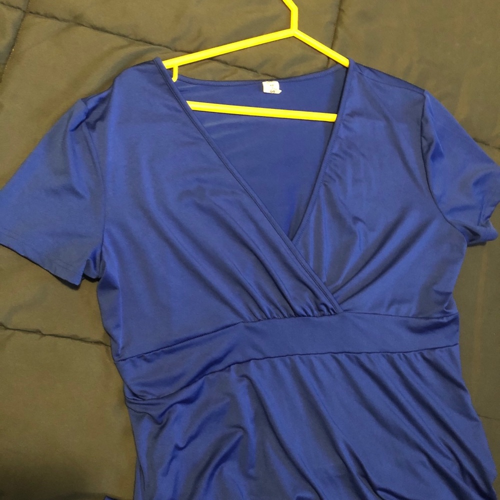 Bright blue 70’s maxidress xxl